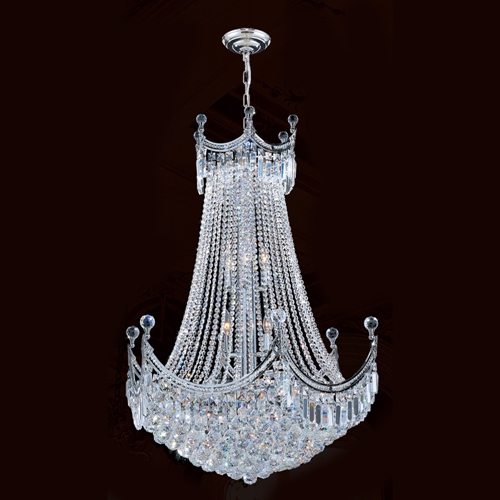 W83026c30 Empire Collection 15 Light Chrome Finish With Clear Crystal Chandelier
