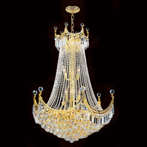 W83026g30 Empire Collection 15 Light Gold Finish With Clear Crystal Chandelier