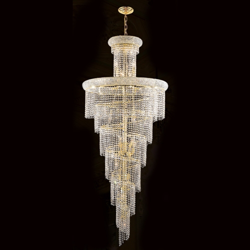 W83029g30 Empire Collection 28 Light Gold Finish With Clear Crystal Chandelier