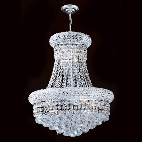 W83030c16 Empire Collection 8 Light Chrome Finish With Clear Crystal Chandelier