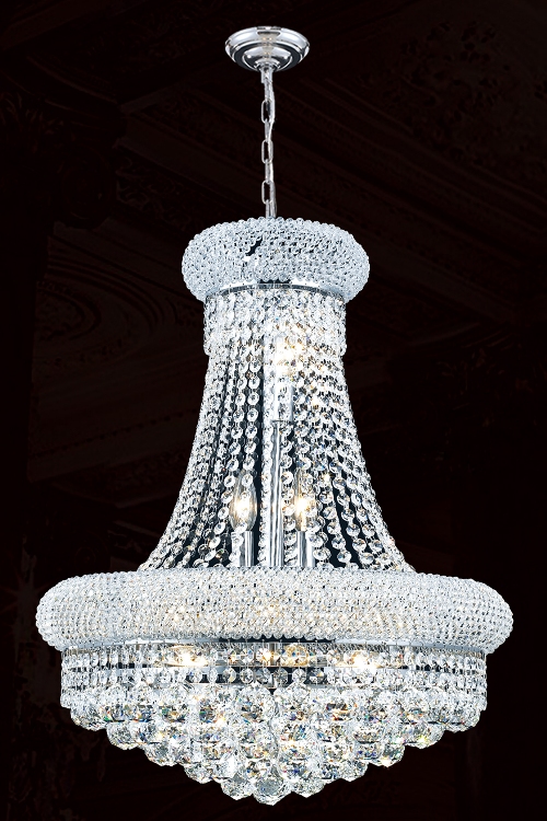 W83030c20 Empire Collection 14 Light Chrome Finish With Clear Crystal Chandelier