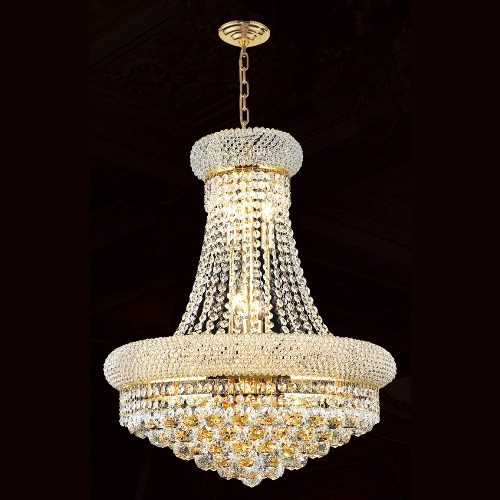 W83030g16 Empire Collection 8 Light Gold Finish With Clear Crystal Chandelier