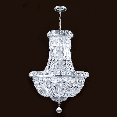 W83032c12 Empire Collection 6 Light Chrome Finish With Clear Crystal Chandelier