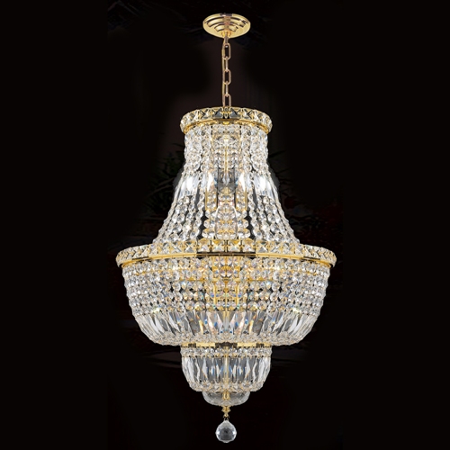 W83032g18 Empire Collection 12 Light Gold Finish With Clear Crystal Chandelier