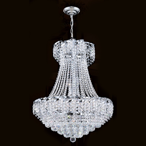 Empire Collection 11 Light Chrome Finish With Clear Crystal Chandelier