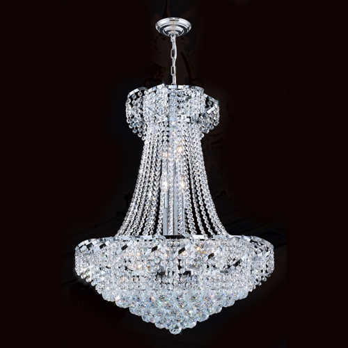 W83034c26 Empire Collection 15 Light Chrome Finish With Clear Crystal Chandelier