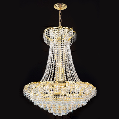 W83034g26 Empire Collection 15 Light Gold Finish With Clear Crystal Chandelier