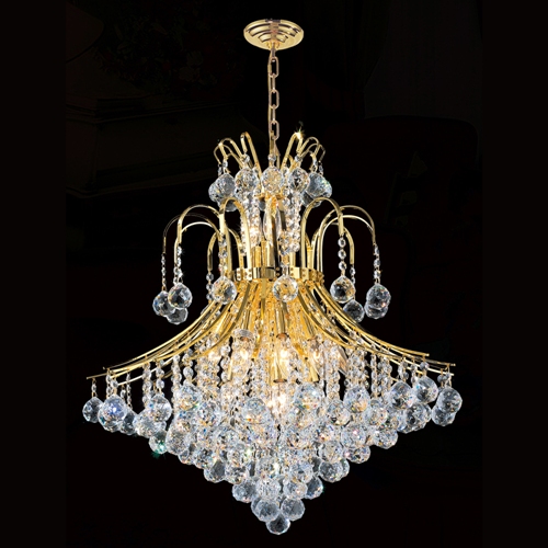 W83040g25 Empire Collection 15 Light Gold Finish Crystal Chandelier