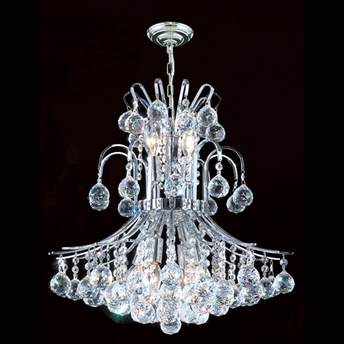 W83043c19 Empire Collection 9 Light Chrome Finish With Clear Crystal Chandelier