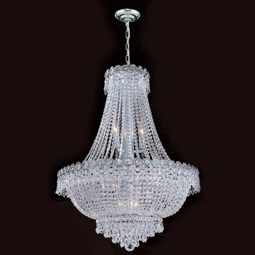 W83048c24 Empire Collection 12 Light Chrome Finish With Clear Crystal Chandelier