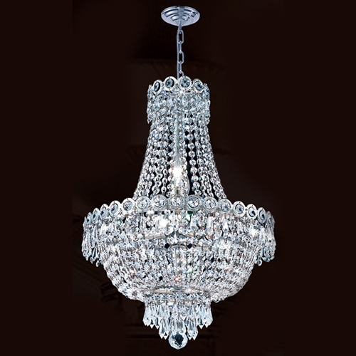 W83049c16 Empire Collection 8 Light Chrome Finish With Clear Crystal Chandelier