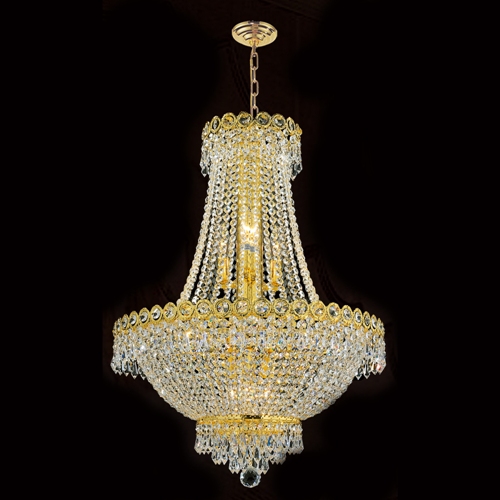W83049g20 Empire Collection 12 Light Gold Finish With Clear Crystal Chandelier