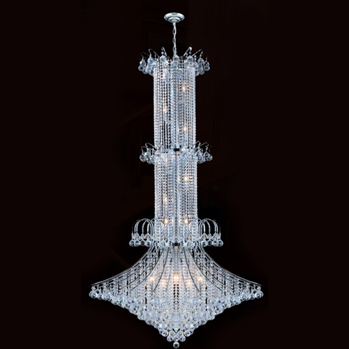 W83050c44 Empire Collection 20 Light Chrome Finish With Clear Crystal Chandelier