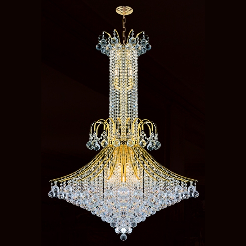 W83051g35 Empire Collection 16 Light Gold Finish With Clear Crystal Chandelier