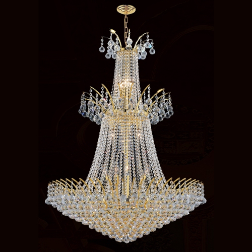 W83052g32 Empire Collection 18 Light Gold Finish With Clear Crystal Chandelier