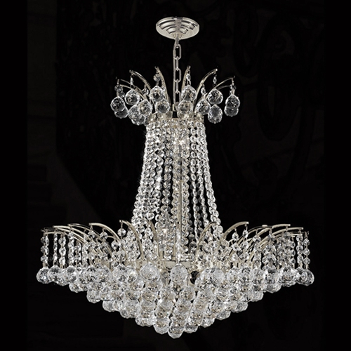 W83053c19 Empire Collection 8 Light Chrome Finish With Clear Crystal Chandelier