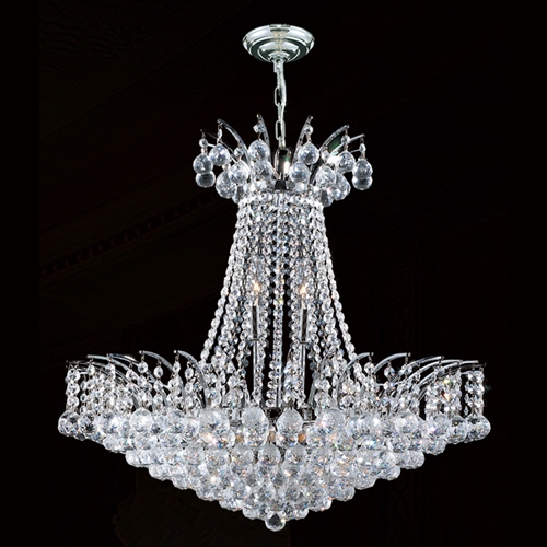 W83053c24 Empire Collection 11 Light Chrome Finish With Clear Crystal Chandelier
