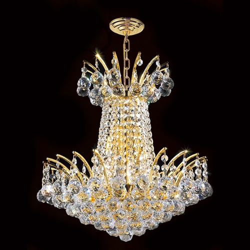 W83053g16 Empire Collection 4 Light Gold Finish With Clear Crystal Chandelier