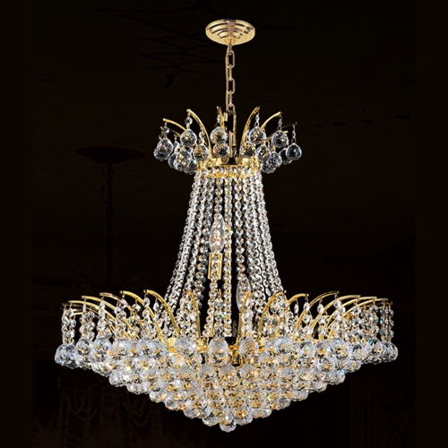 W83053g24 Empire Collection 11 Light Gold Finish With Clear Crystal Chandelier