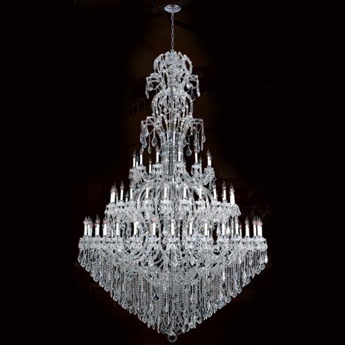W83067c78 Maria Theresa Collection 72 Light Chrome Finish With Clear Crystal Chandelier