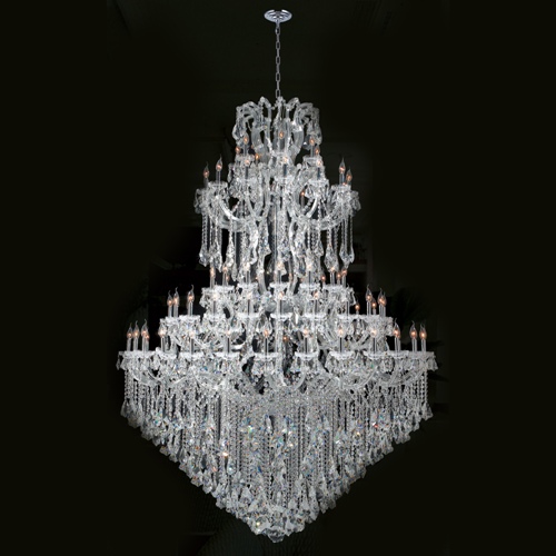 W83069c72 Maria Theresa Collection 84 Light Chrome Finish With Double-cut Clear Crystal Chandelier