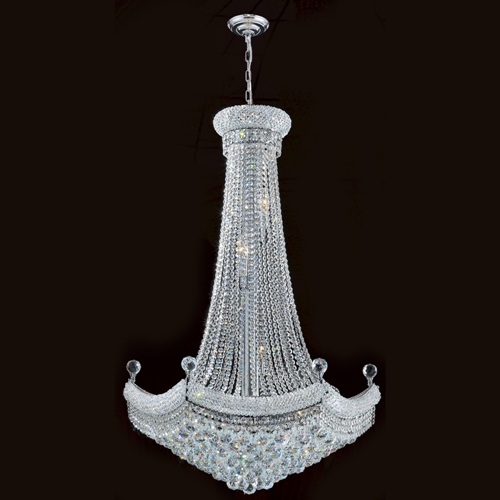 W83074c30 Empire Collection 18 Light Chrome Finish With Clear Crystal Chandelier