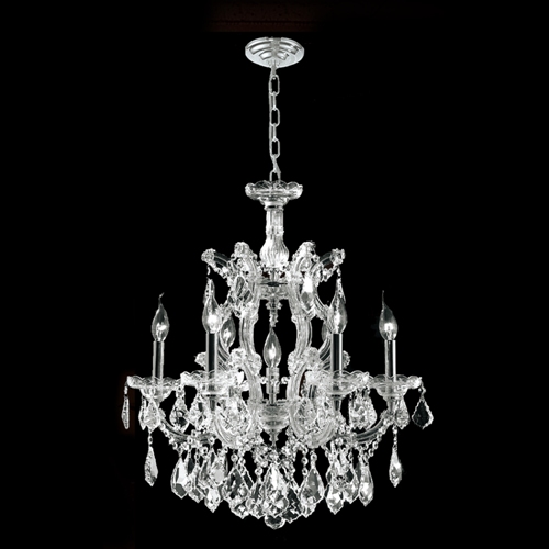 W83075c22 Maria Theresa Collection 7 Light Chrome Finish With Double-cut Crystal Chandelier
