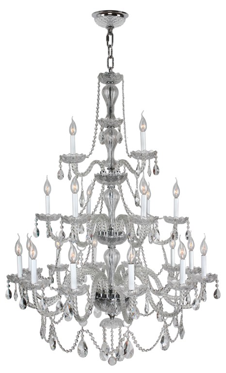 W83099c38-cl Provence Collection 21 Light Chrome Finish With Clear Crystal Chandelier