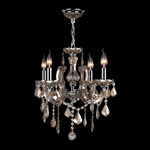 W83119c18-gt Catherine Collection 4 Light Chrome Finish With Golden Teak Crystal