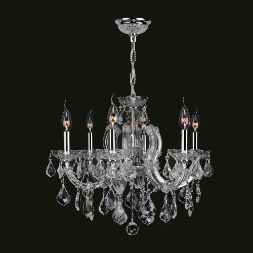 Catherine Collection 6 Light Chrome Finish With Clear Crystal Chandelier