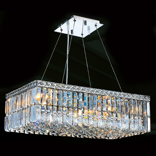 Cascade Collection 6 Light Chrome Finish With Clear Crystal Chandelier