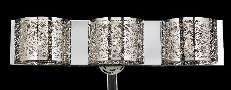 Aramis Collection 3 Light Chrome Finish With Clear Crystal Led Wall Sconce