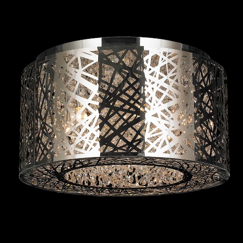 Aramis Collection 6 Light Chrome Finish With Clear Crystal Led Ceiling Light