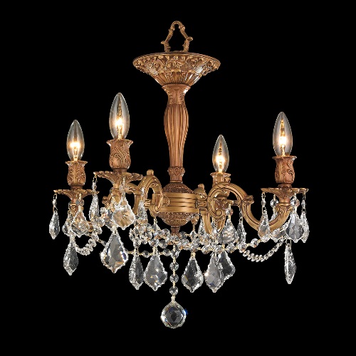 Windsor Collection 4 Light French Gold Finish With Clear Crystal Ceiling Light