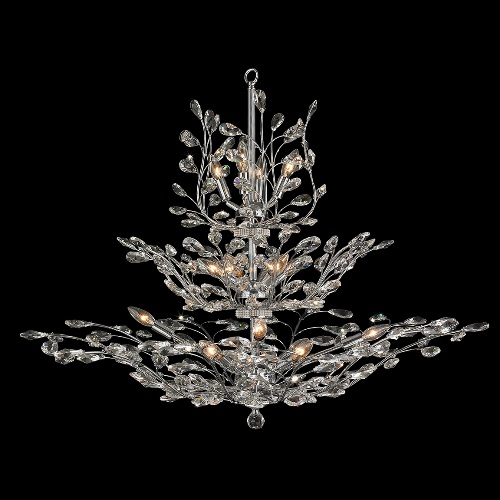 Aspen Collection 18 Light Chrome Finish With Clear Crystal Chandelier