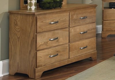 Works 495600 Dresser - Double 6 Drawer - Clear Oak