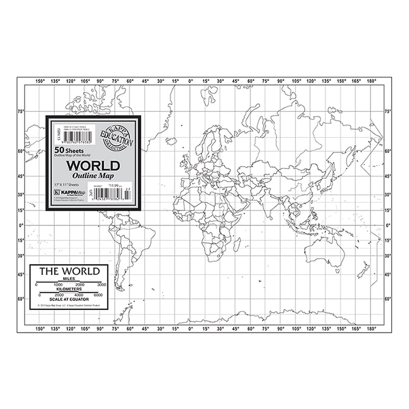 Kappa Map Group Universal Maps Uni16320 Outline Map Study Pads World