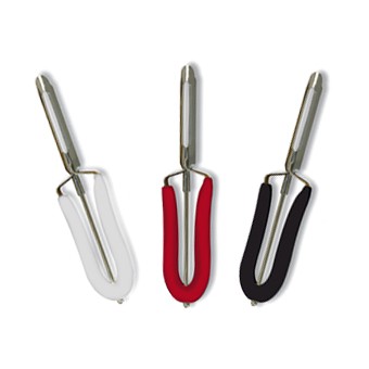 Focus Foodservice 327 Surgical Stainless Peeler, Asst 2 Each Black, Red, & White - Pack Of 6