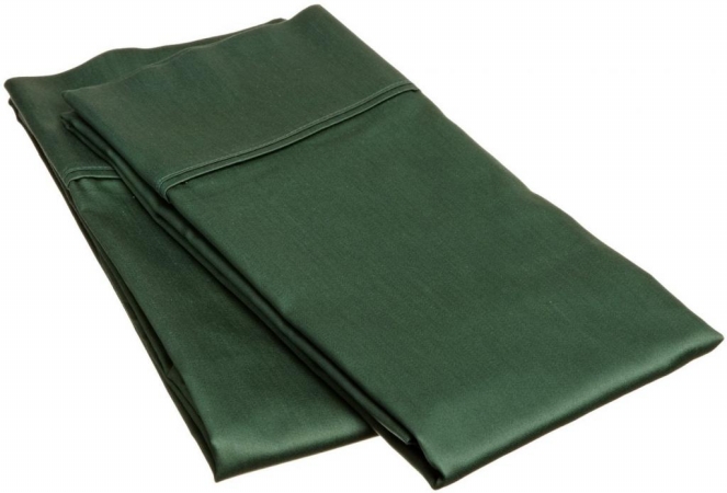 400 Thread Count Egyptian Cotton King Pillowcase Set Solid Hunter Green