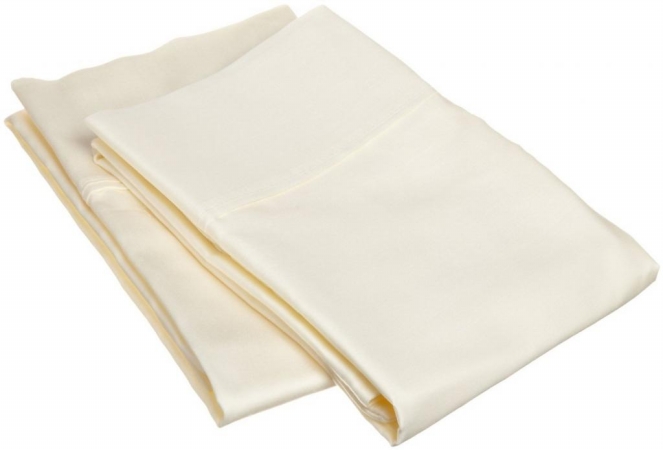 400 Thread Count Egyptian Cotton King Pillowcase Set Solid Ivory