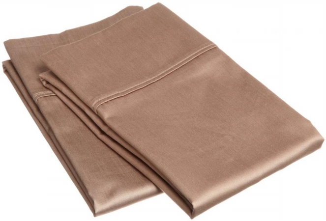 400 Thread Count Egyptian Cotton King Pillowcase Set Solid Taupe