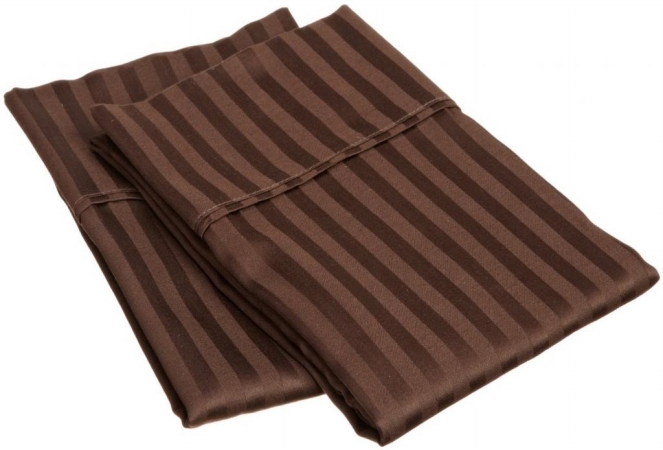 400 Thread Count Egyptian Cotton Standard Pillowcase Set Stripe Mocha