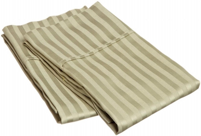 400 Thread Count Egyptian Cotton Standard Pillowcase Set Stripe Sage