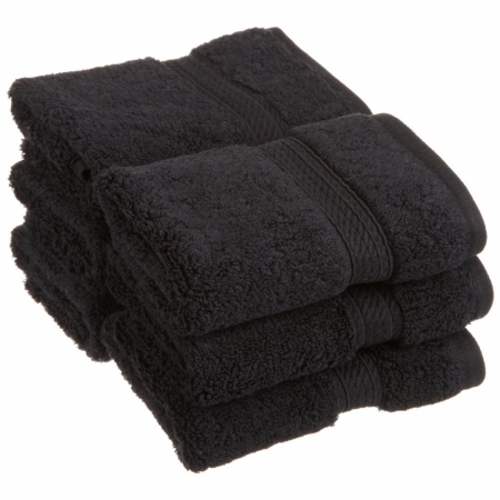 900gsm Egyptian Cotton 6-piece Face Towel Set Black