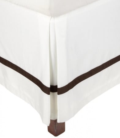 Hotel Collection 300 Thread Count Cotton Bedskirt Twin Xl-white/chocolate