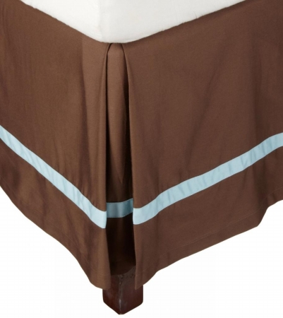 Hotel Collection 300 Thread Count Cotton Bedskirt Twin Xl-mocha/sky Blue