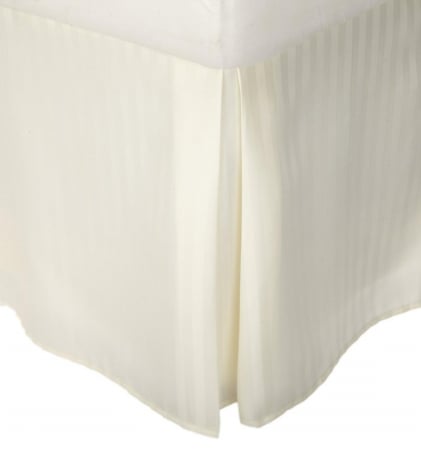 Microfiber Queen Bedskirt Stripe Ivory