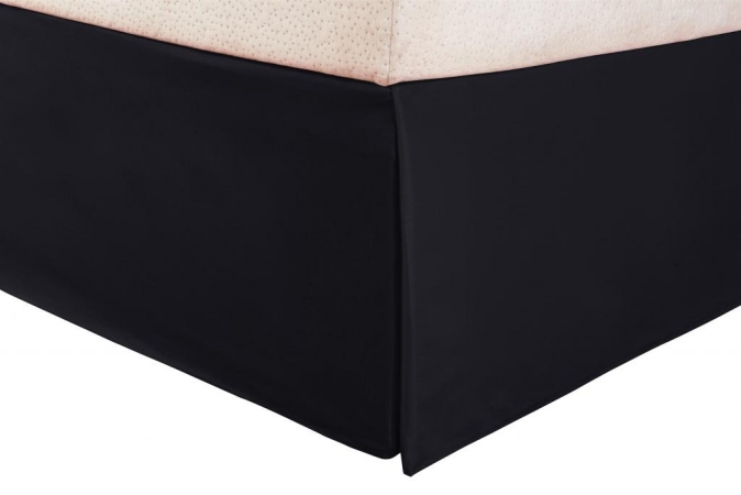 Microfiber Twin XL Bedskirt Solid Black