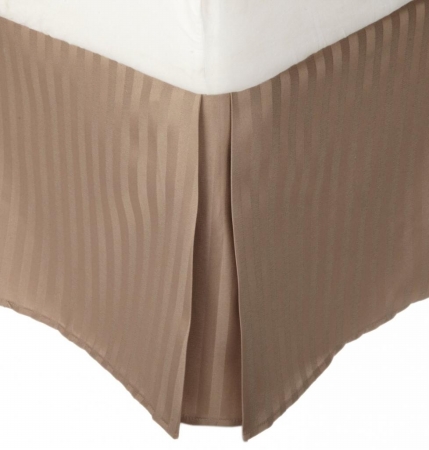 Microfiber Twin Xl Bedskirt Stripe Taupe