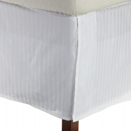Microfiber Twin Xl Bedskirt Stripe White